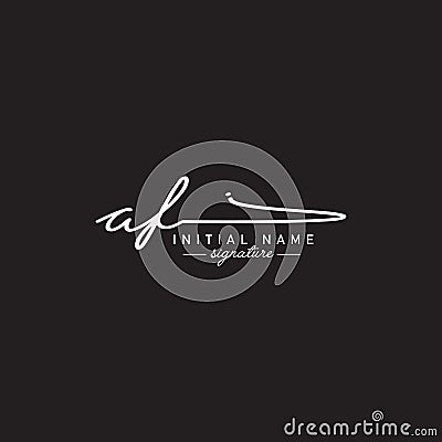 Initial Letter AF Logo - Handwritten Signature Logo Vector Illustration
