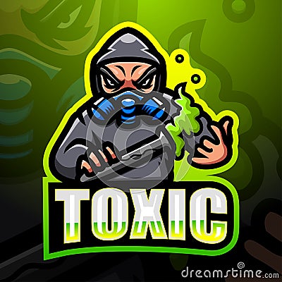 Toxic mascot esport logo design Vector Illustration