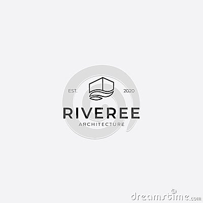 Simple building logo design hipster style Editorial Stock Photo