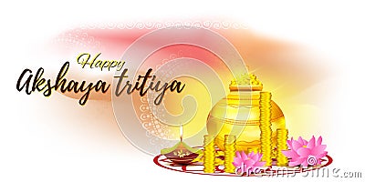 Vector illustration concept of Happy Akshaya Tritiya greeting. Vector Illustration