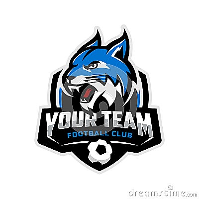 Lynx mascot for a football team logo. Vector Illustration