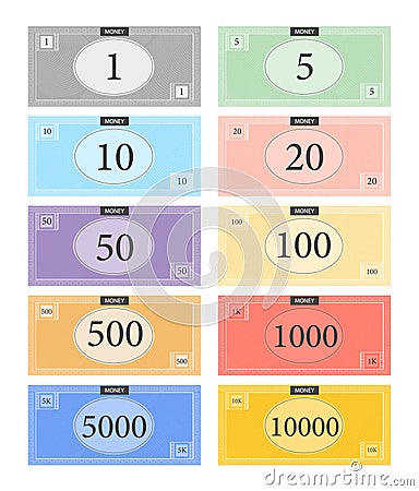 Monopoly Money on a White Background ,Vector illustration. Vector Illustration