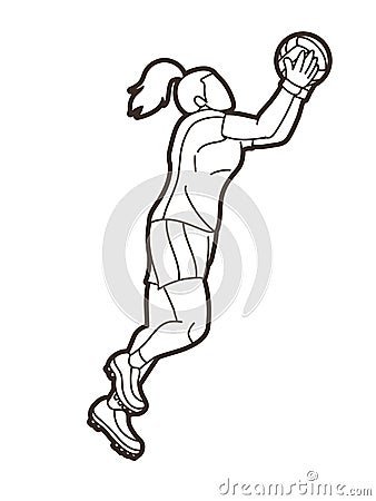 Gaelic Football Female Player Vector Illustration