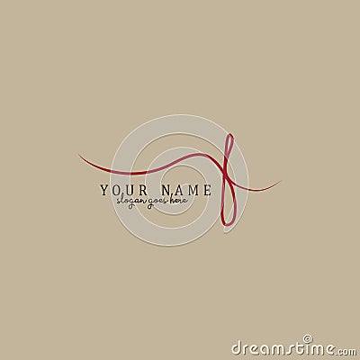 F Letter Signature Logo - Handwritten Vector Logo Vector Illustration