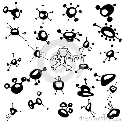 Molecule alien elements Vector Illustration