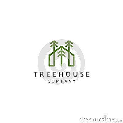 Tree House logo Design vector, Nature House Logo Vector Illustration