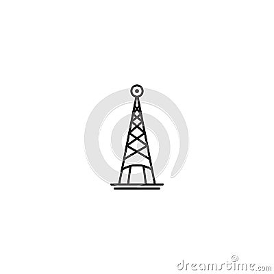 Radio Tower Linear Logo Icon Design Template Vector Vector Illustration