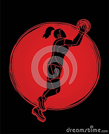 Gaelic Football Woman Player Cartoon Sport Graphic Vector Vector Illustration