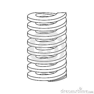 Metal coil springs . Spiral Flexible Wire. Metal Spiral. coil spring isolated on white background Vector Illustration