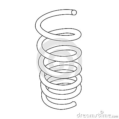 Metal coil springs . Spiral Flexible Wire. Metal Spiral. coil spring isolated on white background Vector Illustration