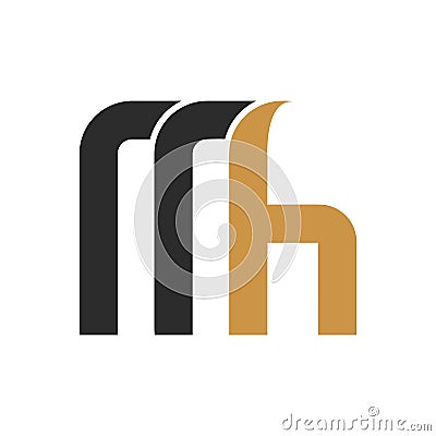 Creative abstract letter hm logo design. Linked letter mh logo design. Vector Illustration