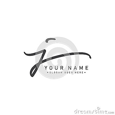 Handwritten Signature Logo for Initial Letter J Vector Illustration