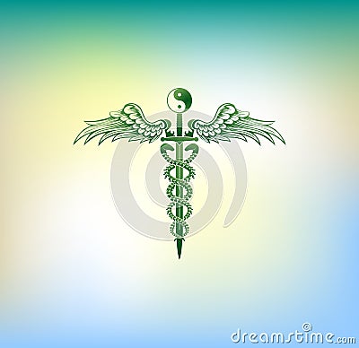 Caduceus logo symbols stylish Stock Photo