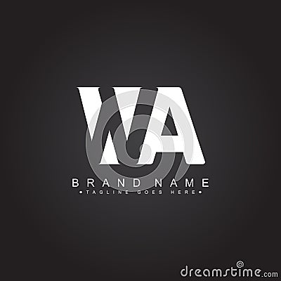 Initial Letter WA Logo - Simple Business Logo Vector Illustration