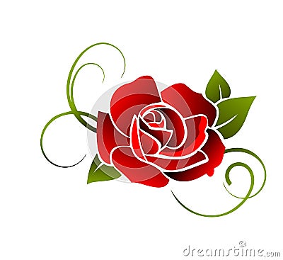 Red Rose Vector Illustration