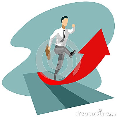 confidence of a smart businessman with a briefcase w Vector Illustration