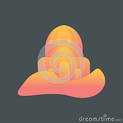 Awesome simple mini temple in gradient style Vector Illustration