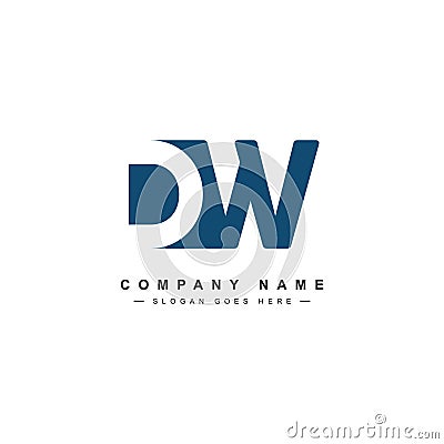 Initial Letter DW Logo - Minimal Business Logo Vector Illustration