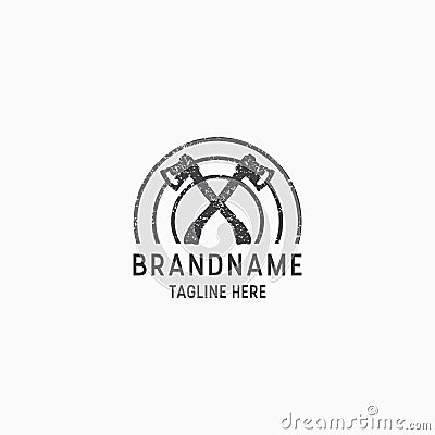 Axe throwing logo design template vector illustration Vector Illustration