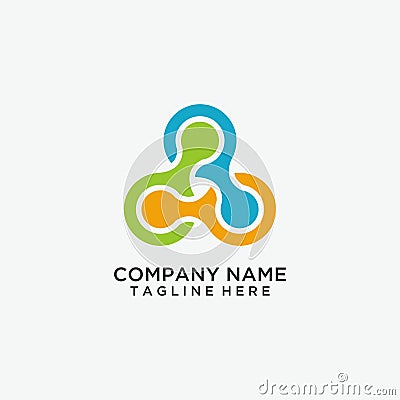 Connecting technology logo design. Triangular connecting logo vector design Vector Illustration