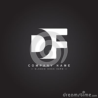 Initial Letter DF Logo - Minimal Business Logo Vector Illustration