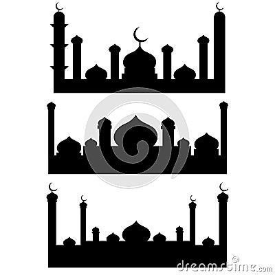 Mosque silhouette background or wallpaper, mosque illustration Vector Illustration