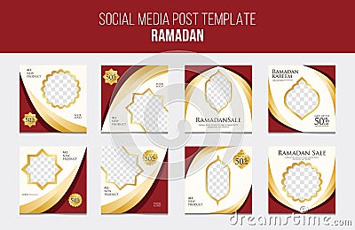 Social media post templat ` Ramadan ` Vector Illustration