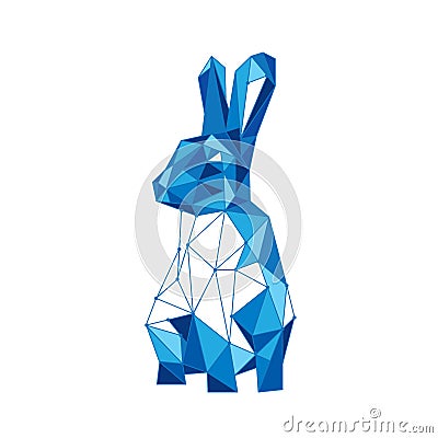 Rabbit logo in lowpoly syle Vector Illustration