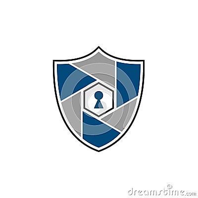 Illustration vector graphic of key with security application Vector Illustration