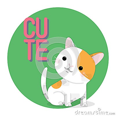 Funny and cute cartoon cat Vector Illustration