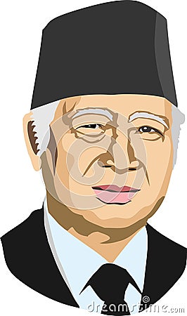 2nd President of Republic Indonesia Vector Illustration Suharto Vector Illustration