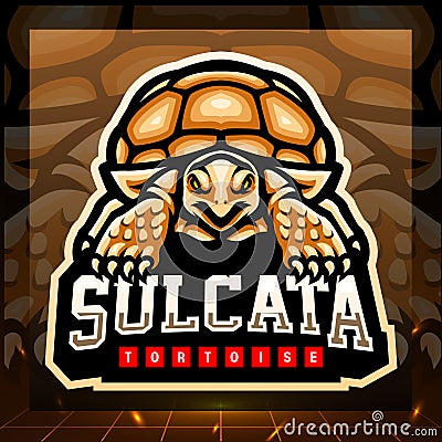 Sulcata tortoise mascot. esport logo design Vector Illustration