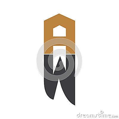 AW, WA, W AND A Abstract initial monogram letter alphabet logo design Vector Illustration