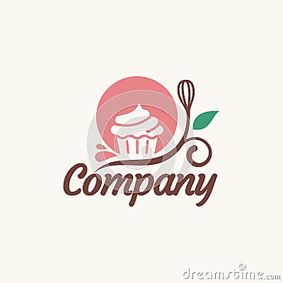 Sweet cupcake logo vector grapic Vector Illustration