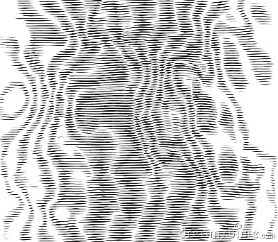 Moire background. Abstract dynamical rippled surface, visual halftone 3D effect, illusion of movement, curvature. Vector Vector Illustration
