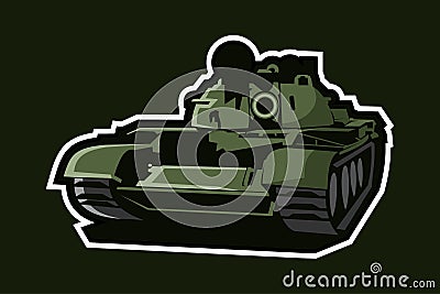 Cold war Soviet main battle tanks. Vector Illustration