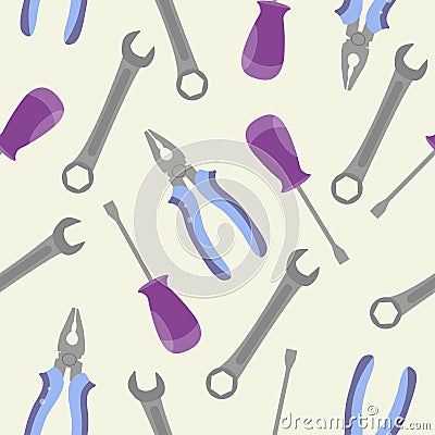 Seamless Pattern with Repair and work tools Vector Illustration