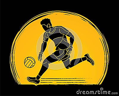 Gaelic Football Sport Male Player Action Cartoon Graphic Vector Vector Illustration