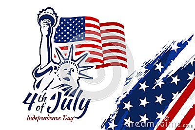 Independence day of the USA 4 th july vector lllustration. Vector Illustration