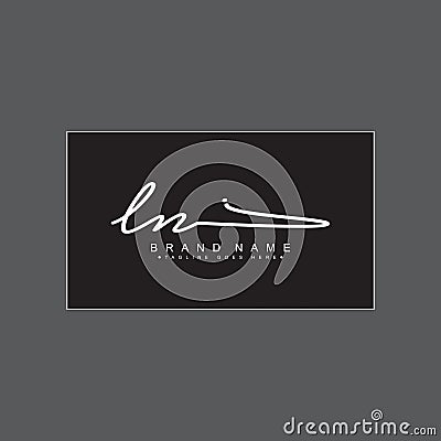 Initial Letter LN Logo - Hand Drawn Signature Logo Vector Illustration