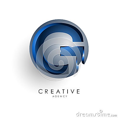 3d letter design round G logo template for business and corporate identity Vector Illustration