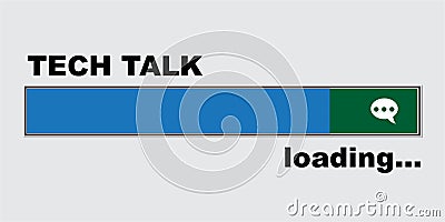 Tech talk loading on grey Stock Photo
