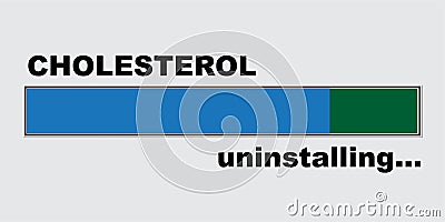 Cholesterol uninstalling on grey Stock Photo