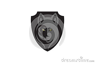 Wolf shield logo vector design Vector Illustration