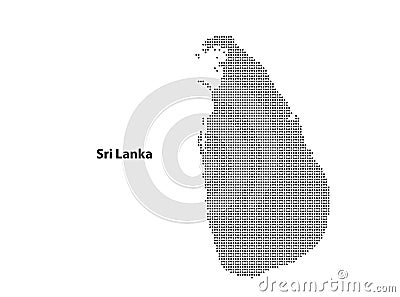 Vector halftone Dotted map of Sri Lanka country Vector Illustration