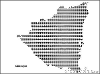 Vector halftone Dotted map of Nicaragua country Vector Illustration