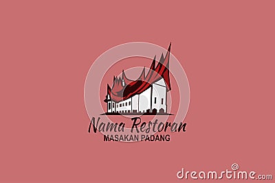 Translation: Restaurant Name, Padang Cuisine. Vector logo Vector Illustration