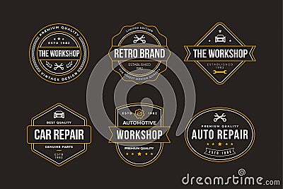 Vintage retro auto car logo badge Vector Illustration