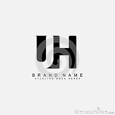 Initial Letter UH Logo - Minimal Business Logo Vector Illustration