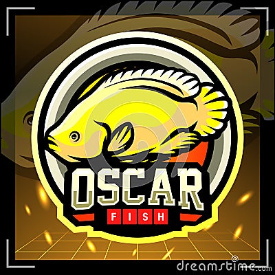 Oscar fish mascot. esport logo design Vector Illustration